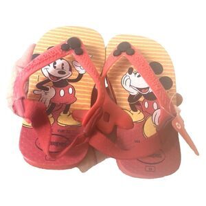 Havaianas Sandals Kids Girls Infant Size 6 Mickey/Minnie Mouse Summer Thong New
